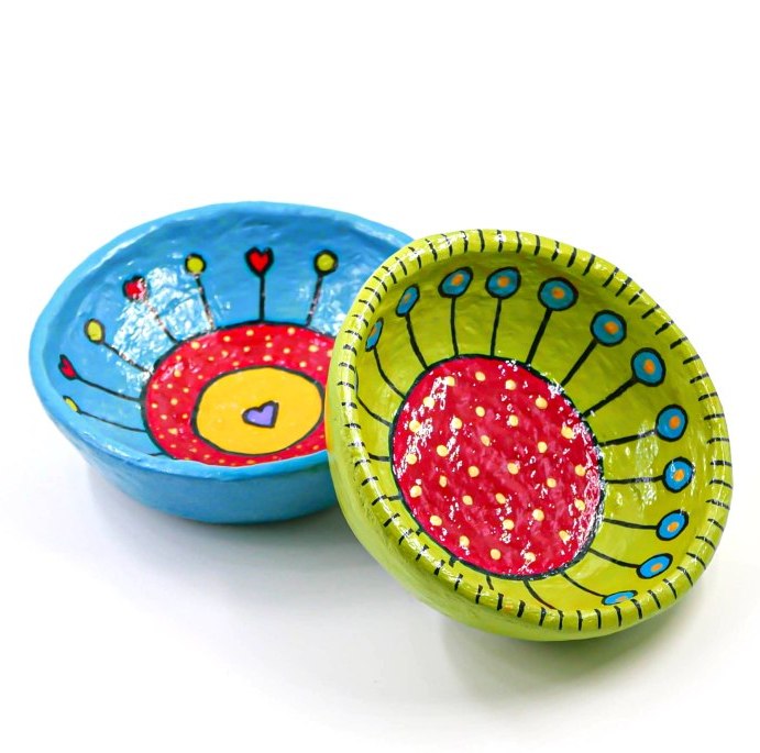 Yad LaKashish Decorative Paper Mache Bowls